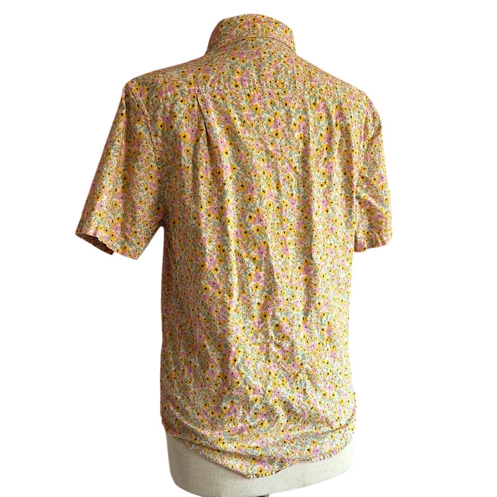 Womens Top Size Small Yellow Floral Button Down Professional Modest Conservative - Picture 3 of 8